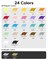 24 Colors Acrylic Paint Markers, Dual Tip Coloring Markers with Dot and Fine Tip for Rock, Fabric, Wood, Glass, Ceramic, Canvas, Vibrant Art Supplies and DIY Crafts Art Supplies